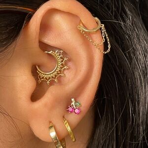 Solid gold daith septum Earring